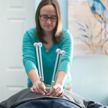 Tuning forks used in emotion healing